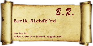 Burik Richárd névjegykártya