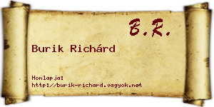 Burik Richárd névjegykártya