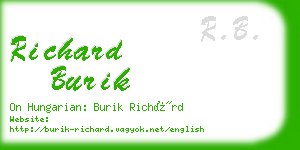 richard burik business card